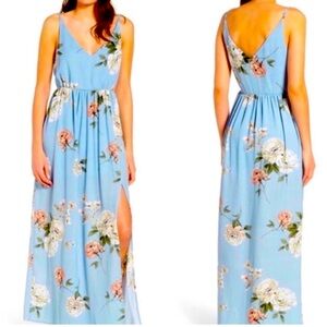Spaghetti Straps Beautiful floral Maxi dress with high Slit